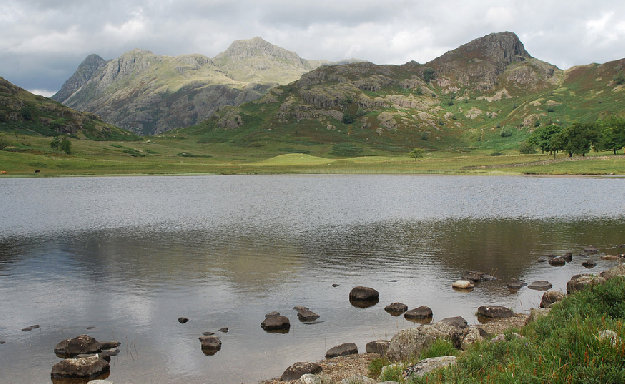 A beautiful picture of the Langdale Pikes